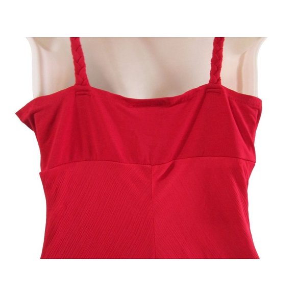 Bisou Bisou Michele Bohbot Beaded Accent Chiffon Overlay Red Cocktail Dress Sz 8 - Picture 13 of 16